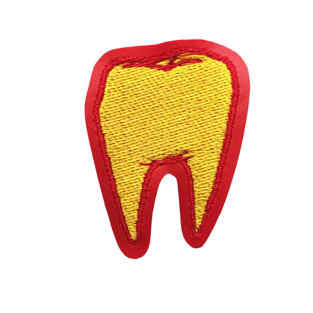 TOOTH #1 red vinyl embroidered patch - you choose color