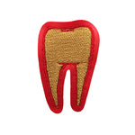 Tooth #2 red vinyl embroidered patch - you choose color