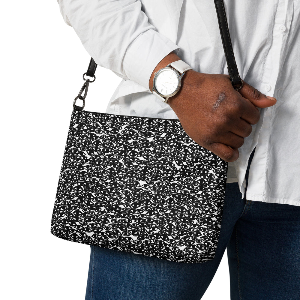 ALL OVER EYES - faux leather crossbody bag