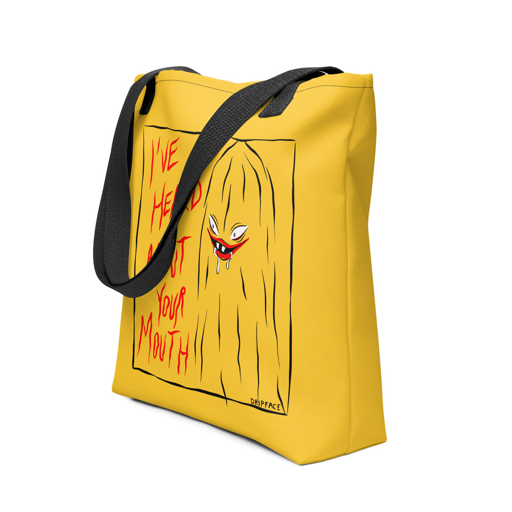 I've Heard About Your Mouth - yellow tote bag