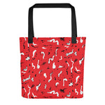UNUSUAL THINGS - red tote bag