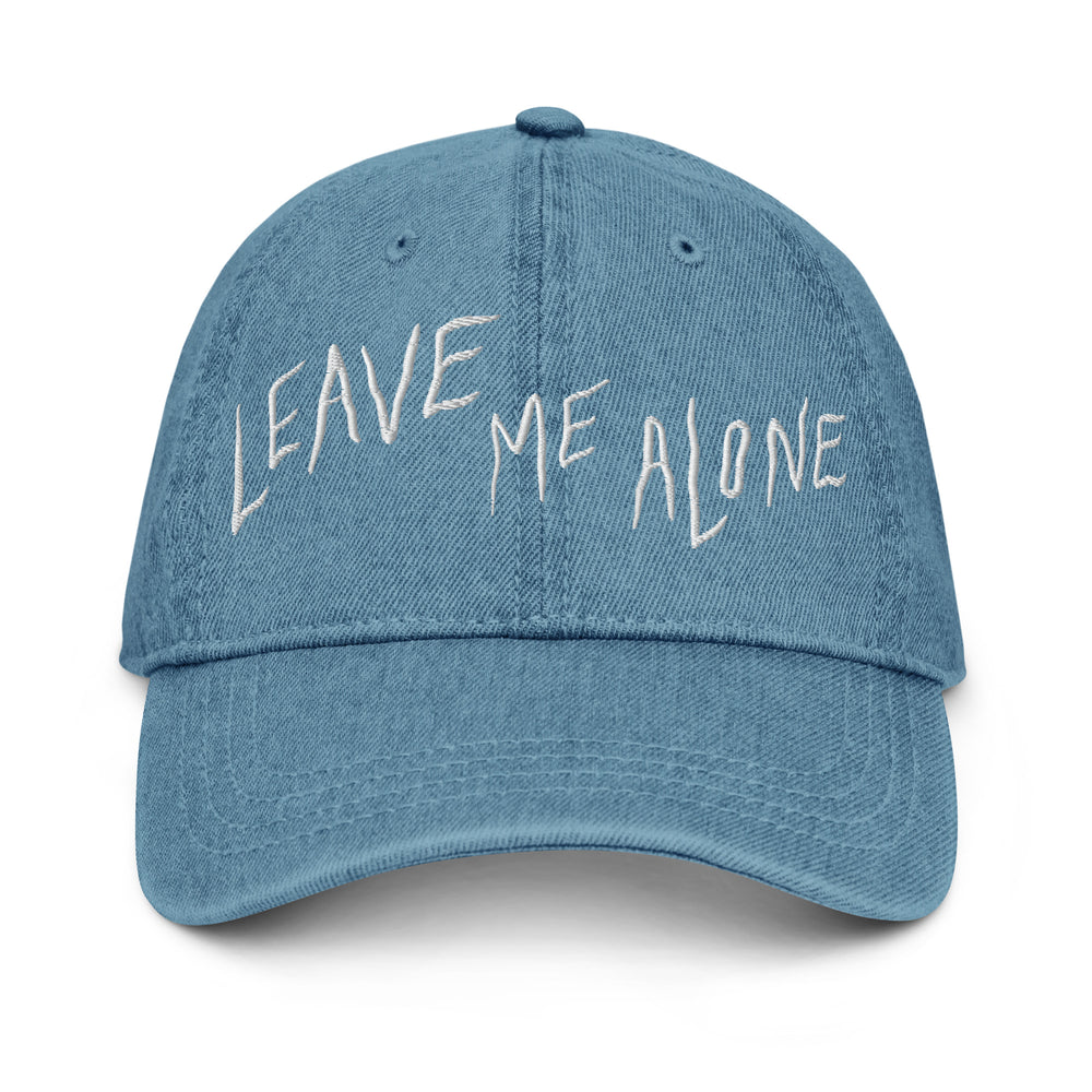 LEAVE ME ALONE - black or blue - embroidered denim hat