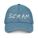 SCRAM - black or blue - embroidered denim hat