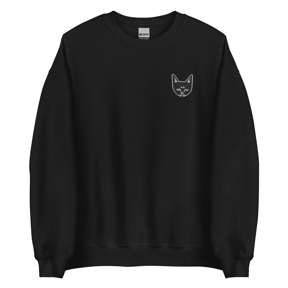 THREE EYED CAT - unisex embroidered sweatshirt