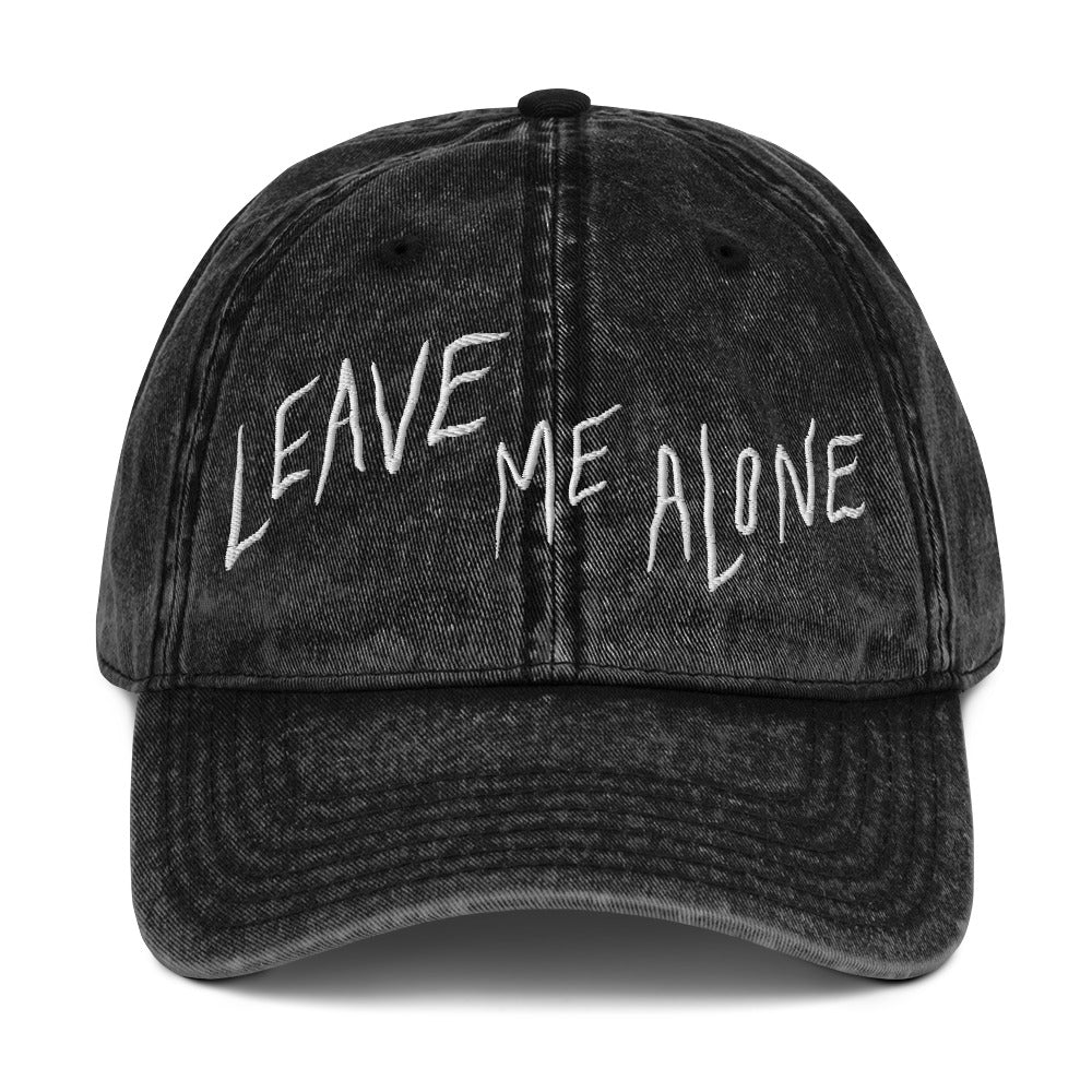 LEAVE ME ALONE - washed out black hat