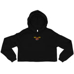 CREEPUS - cropped raw hem embroidered hoodie