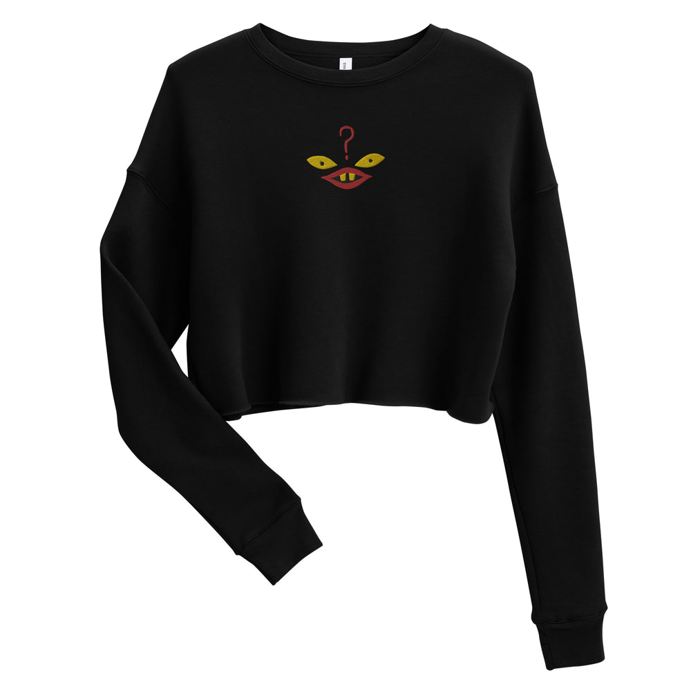 THE QUESTIONER - cropped raw hem embroidered sweatshirt
