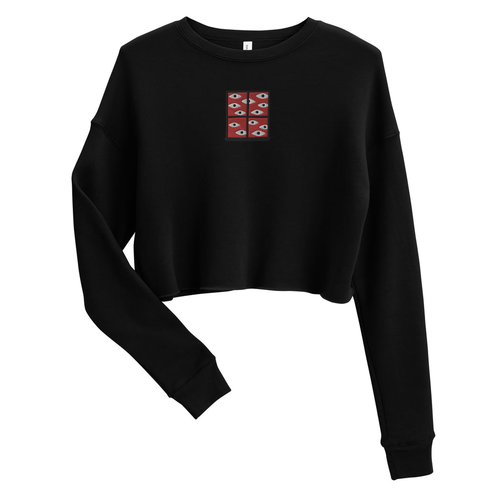 WE SEE YOU red sky - cropped raw hem embroidered sweatshirt