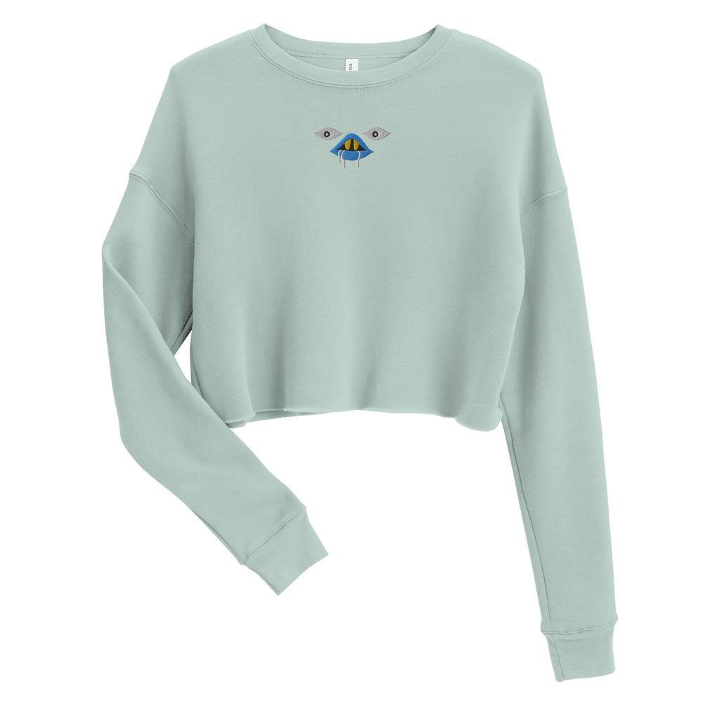 CREEPUS v2 - cropped raw hem embroidered sweatshirt