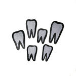 Extra Teeth sew on patch set - glow in the dark