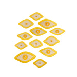 EXTRA EYES yellow sew on patch set - glow in the dark