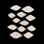 EXTRA EYES holographic silver sew on patch set - glow in the dark