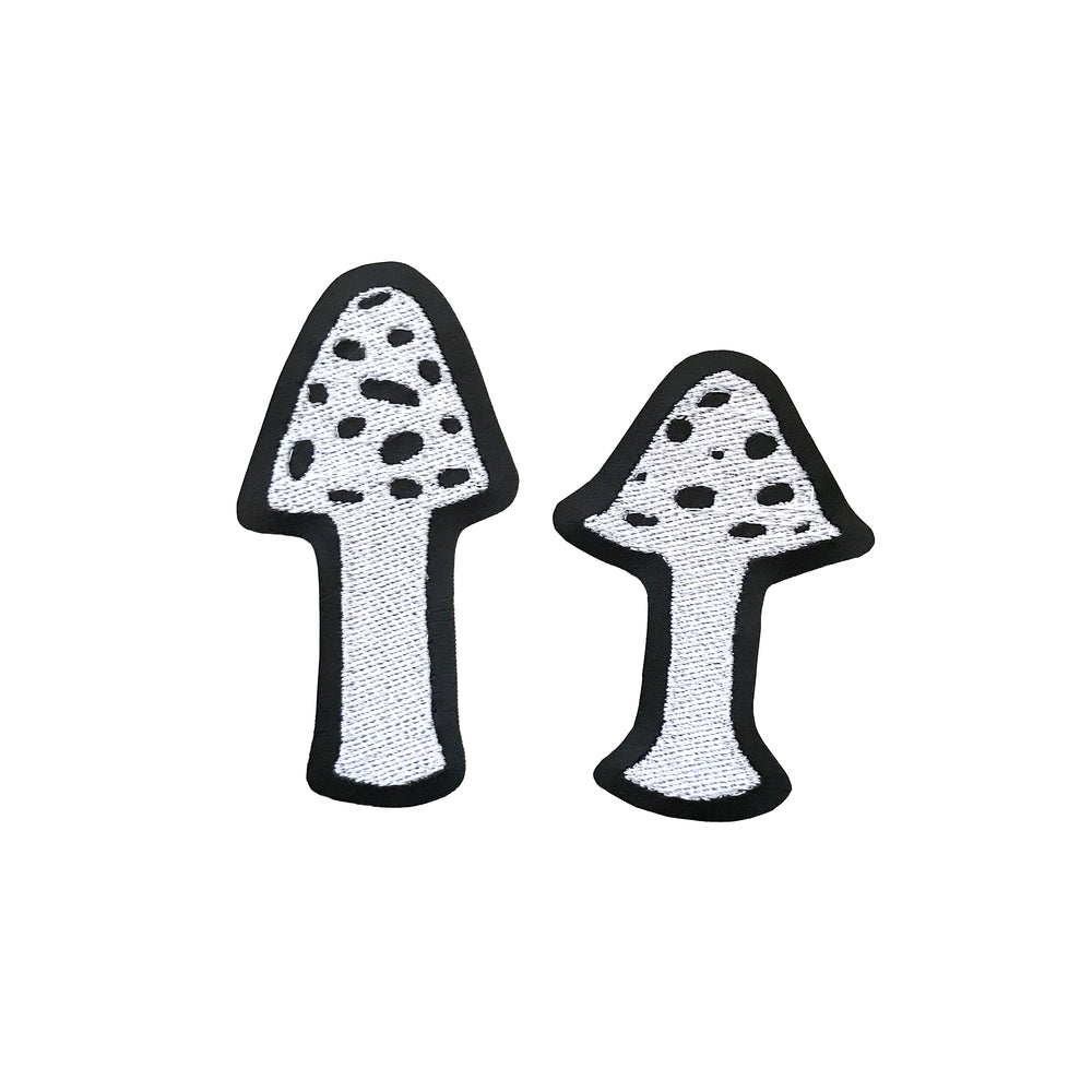 SPOTTED MUSHROOMS - glow in the dark patch set