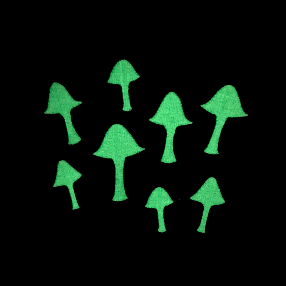 Gregarious Mushrooms - glow in the dark patch set
