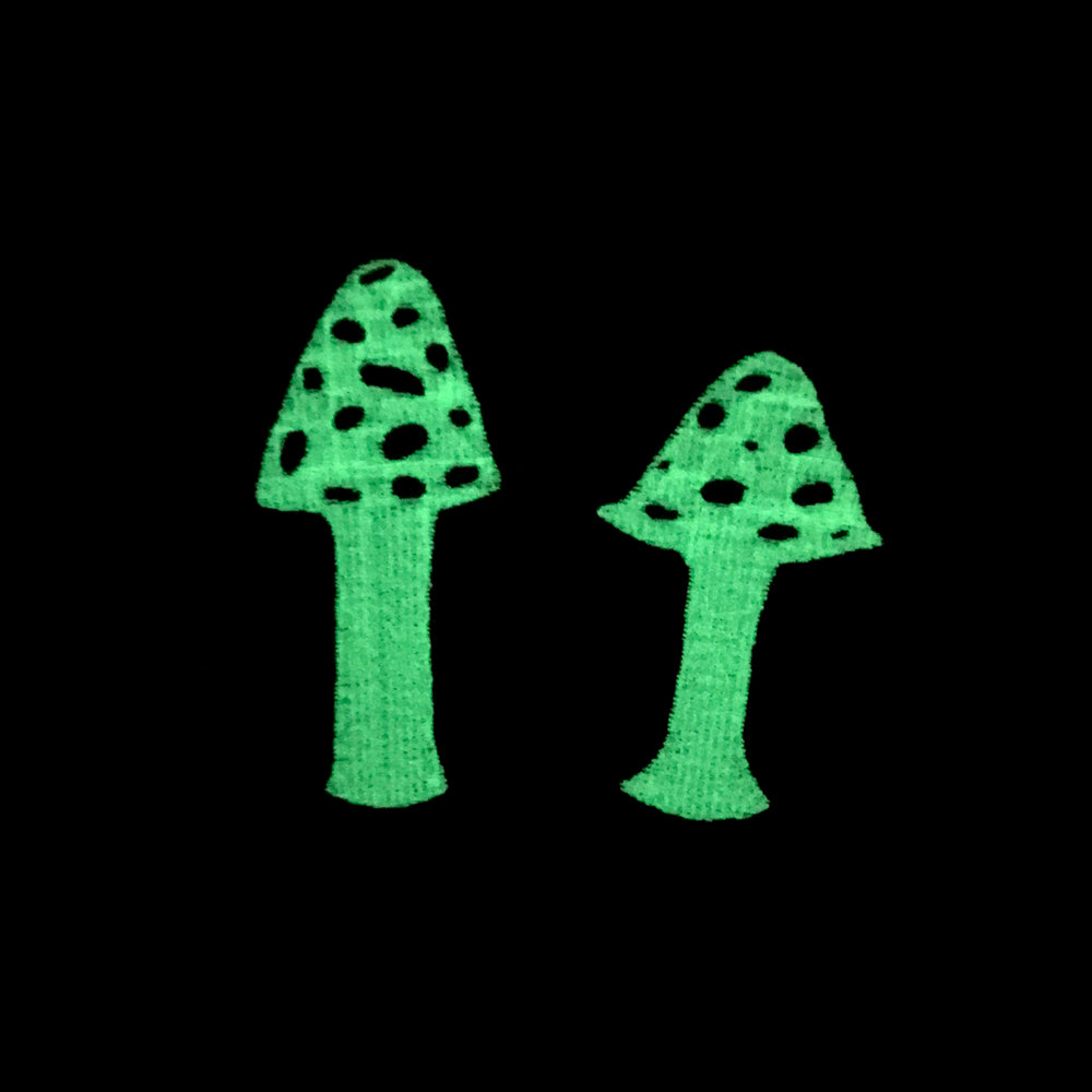 SPOTTED MUSHROOMS - glow in the dark patch set
