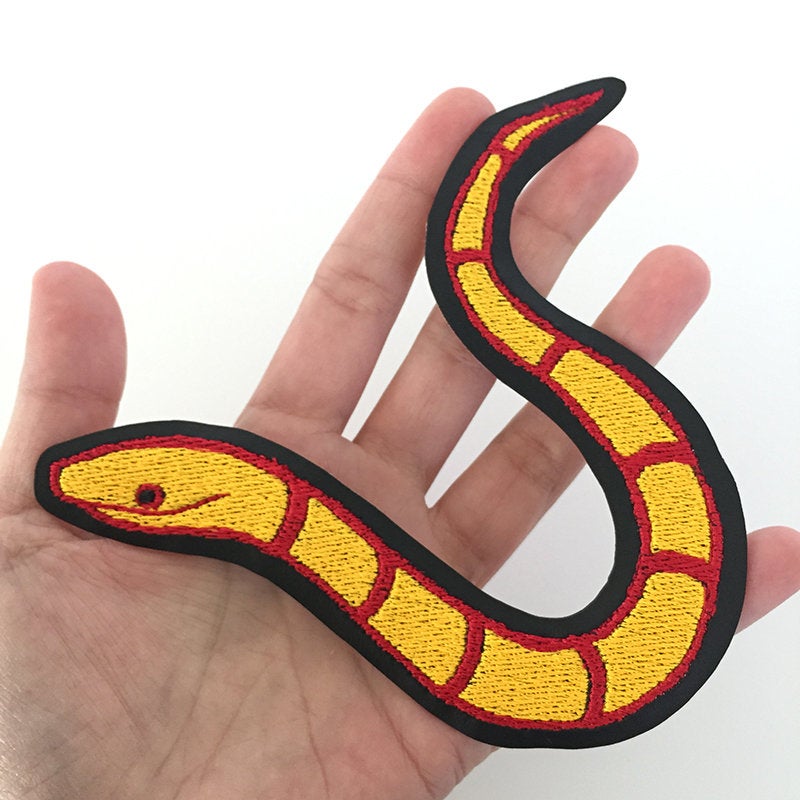SLITHERY yellow & red - embroidered patch