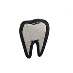 Tooth silver embroidered patch