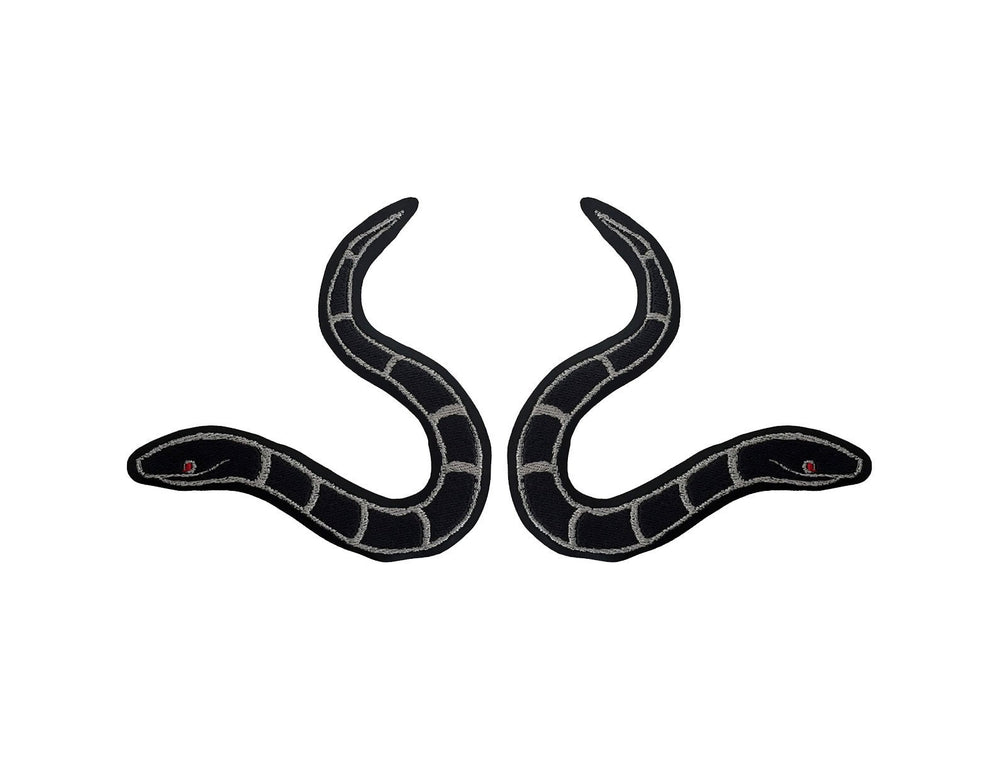 SLITHERY black & silver - embroidered patch