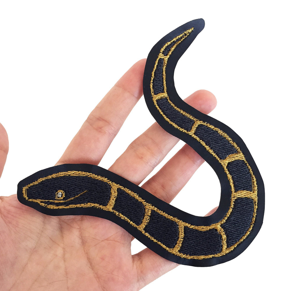 SLITHERY black & gold - embroidered patch