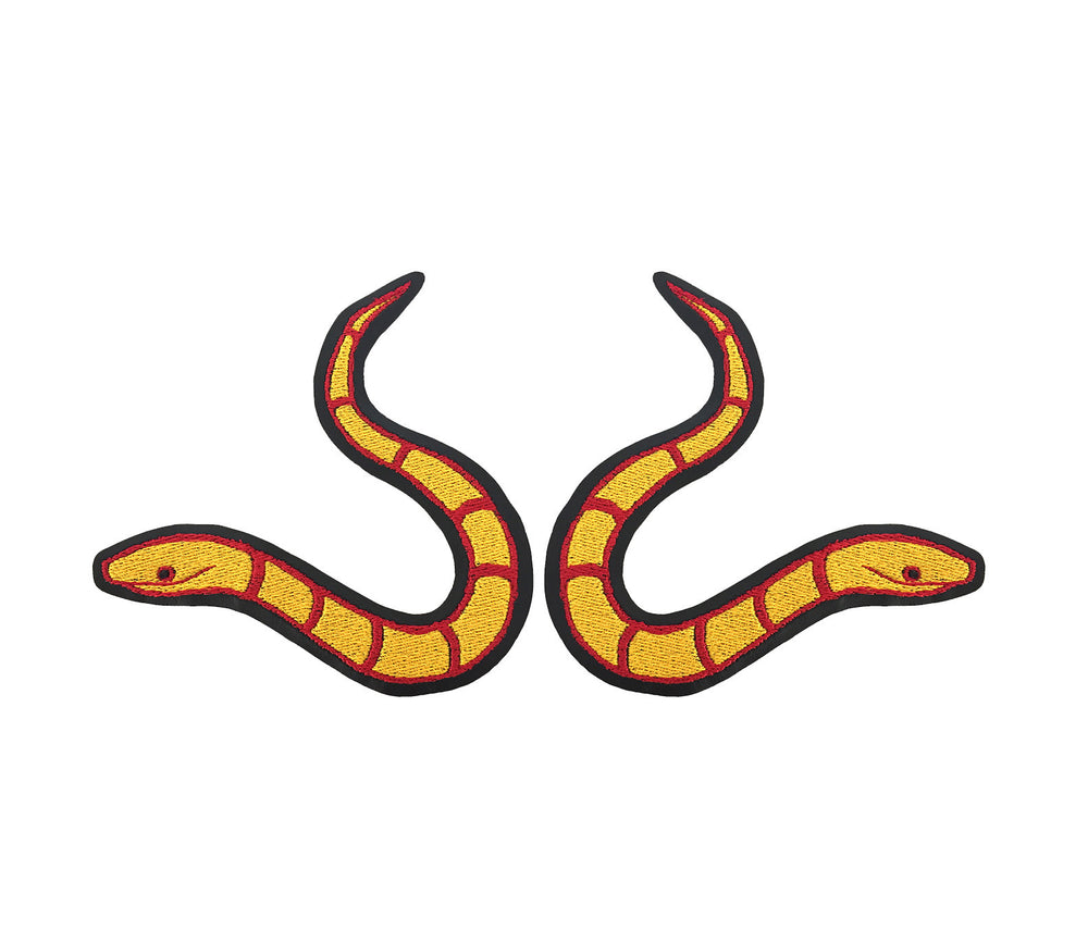 SLITHERY yellow & red - embroidered patch