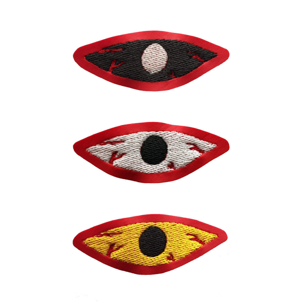 BLOODSHOT EYE embroidered vinyl patch - you choose color & size