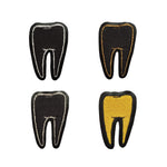 RETURNS IN JANUARY - Tooth #2 black vinyl embroidered patch - you choose color