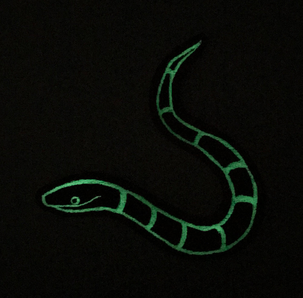 SLITHERY red with glow in the dark - embroidered patch