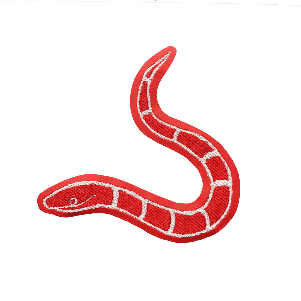SLITHERY red with glow in the dark - embroidered patch