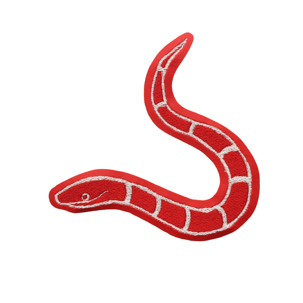 RETURNS IN JANUARY - Slithery red with glow in the dark - embroidered patch